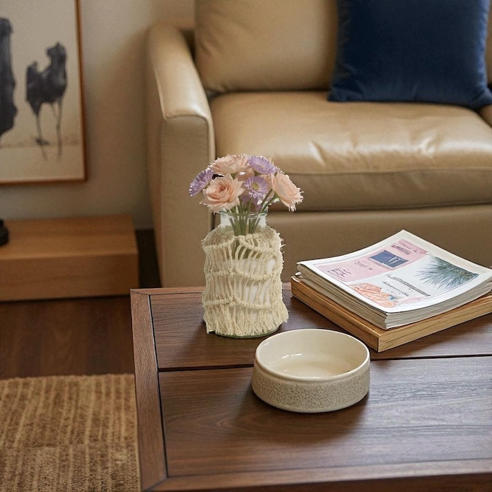 Boho Macrame Glass Vases - Set of 2