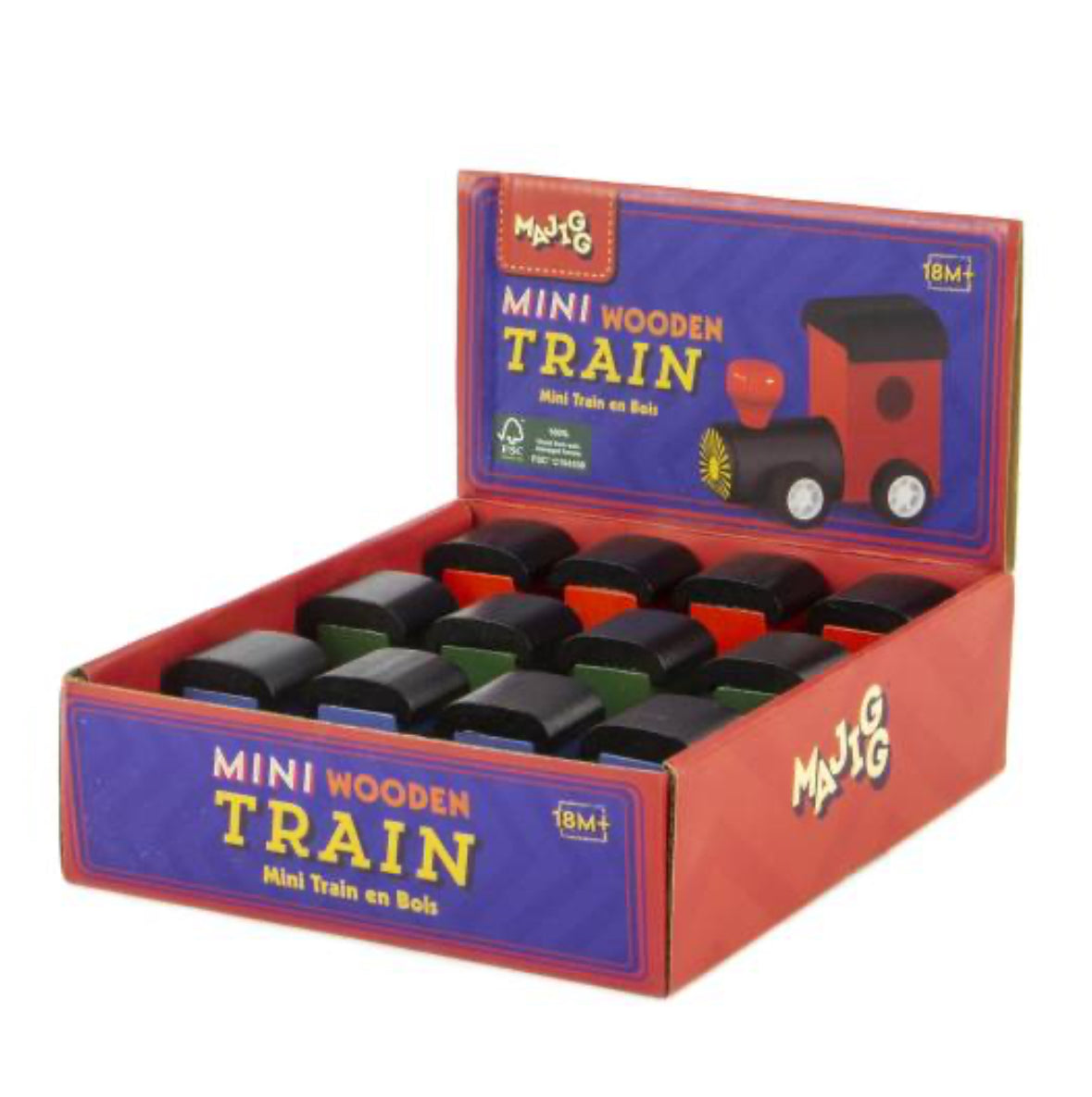 Set Of 3 MAJIGG Wooden Mini Trains FSC™ 100% certified
